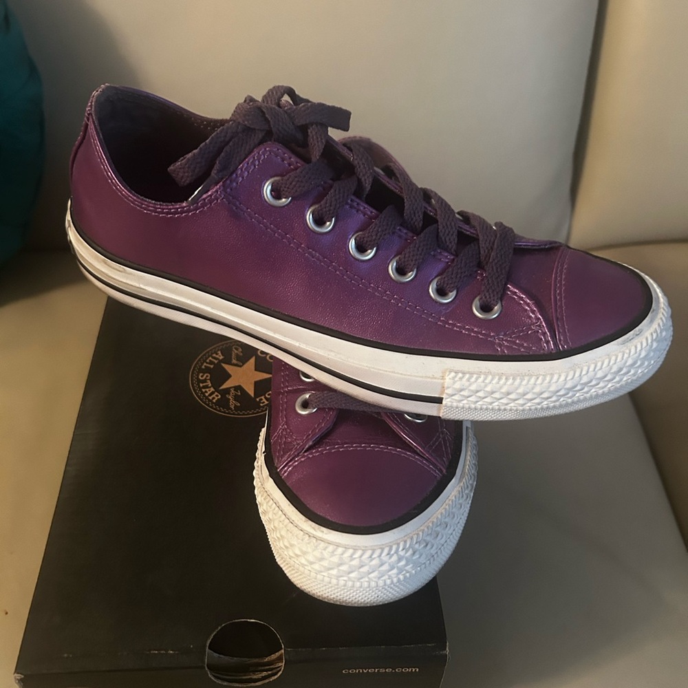 “Send Ur Price?” Converse Purple Low-Top Sneakers 💜💜 - Picture 3 of 6